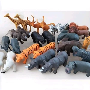 Toy Safari Animals Plastic x 25 JA- RV Approx 10cm Bulk Lot VGC - Picture 1 of 12