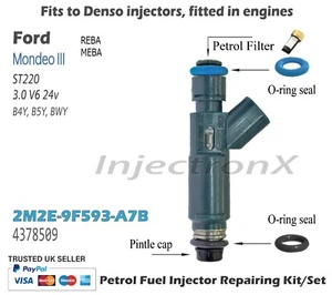 Fuel Injector Service Kit O-Ring 2M2E-9F593-A7B for Ford Mondeo ST220 3.0 V6 24v - Picture 1 of 1