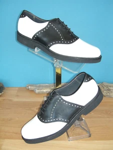 Vintage  Walkover Black/white Saddle Shoes US mens 7.5D NOS - Picture 1 of 8