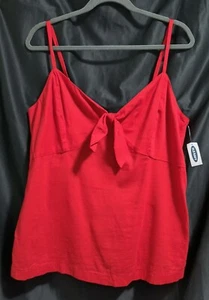Old Navy Sleeveless Tie-Front Cami for Women Robbie Red L #581447 NWT - Picture 1 of 11
