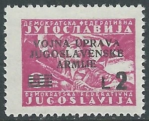 1947 OCC. JUGOSLAVA LITORALE SLOVENO 2 LIRE SU 9 D MNH ** - RA10-4 - Picture 1 of 1
