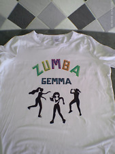 White ladies zumba  t-shirt.  Can be personalised with any name  All sizes