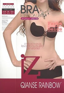 Polyurethan Push up, Selbstklebend mit Schnüren Trägerlos Klebe BH BEIGE Cup B - Bild 1 von 3