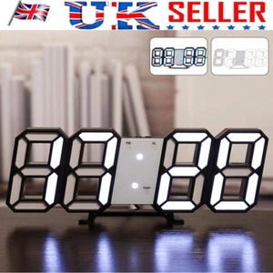 3d Digital Wall Clock Decoration for Home Glow Night Mode Adjustable Electronic - Picture 1 of 10