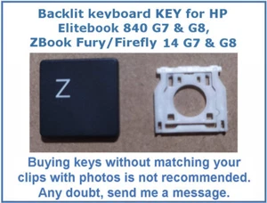 BACKLIT Keyboard KEY for HP EliteBook 840 845 ZBook Fury Firefly 14 G7 G8 series - Afbeelding 1 van 12