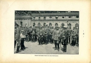 Abschied des Kaisers von Garderegiment -Weltkrieg 1914 - Holzschnitt- aus 1914 - Picture 1 of 1