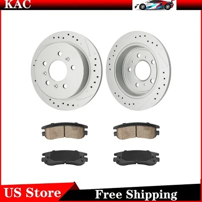 Pastillas de freno rotores traseros perforados para Chevrolet Impala 2006-2010 Monte Carlo 06-07 Foto 1 de 4