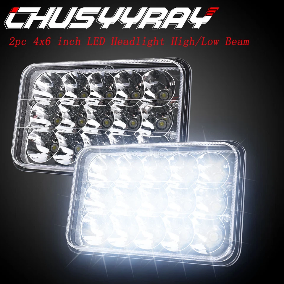 Faros LED 300W 4x6" pulgadas haz alto/bajo para Chevy S10 1997 R10 1987 GMC Jimmy Foto 1 de 4