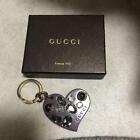 Authentic Gucci Purple Herat Stoned Logo Engraved Charm Accessory From Japan