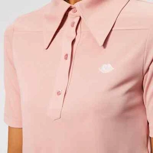 SEE BY CHLOÉ Embroidered Stretch Polo Shirt in Antique Rose UK 8 EU 36; RRP £365 - Picture 1 of 6