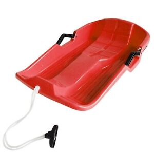 Heavy Duty Snow Sledge Kids Toboggan with Rope & Side Brakes - 4 Colours