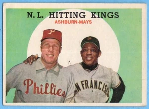 1959 Topps #317 NL Hitting Stars VG-VGEX CREASE Willie Mays Richie Ashburn A7619 - Picture 1 of 2