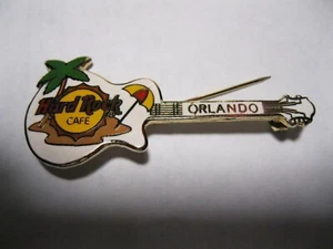 HARD ROCK CAFE Pin - ORLANDO WHITE LES PAUL GUITAR - New PALM TREE, UMBRELLA - Picture 1 of 1