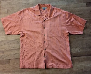Tommy Bahama Shirt Mens XL Orange Silk Relax Fit Hawaiian Button Up - Bild 1 von 4