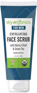 Sky Organics Men's Organic Exfoliating Face Scrub for Face, USDA Certified - Picture 1 of 7