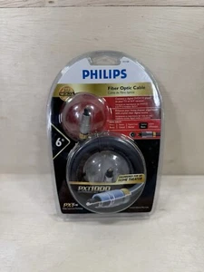 Philips Digital Optic Audio Cable Fiber Optic Plug Wire 6ft PXT 1208 24k NEW - Picture 1 of 10