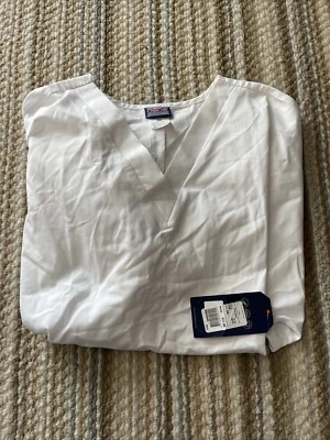 Cherokee Workwear Scrubs Unisex V Neck Top 4700 WINW 2XLarge White - Image 1 of 4