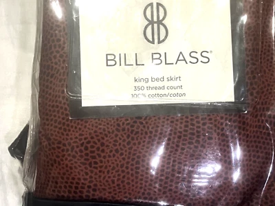 Falda cama king roja oxidada Bill Blass Shelby piel 78" x 80" x 15" caída nueva en paquete/nueva en caja Foto 1 de 4