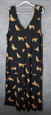 Mono Socialite L Tigre Novedad Recortado Pierna Ancha Bolsillo Elastizado Selva Safari Foto 1 de 4