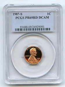 1987 S 1C Lincoln Cent Proof PCGS PR69DCAM - Picture 1 of 1