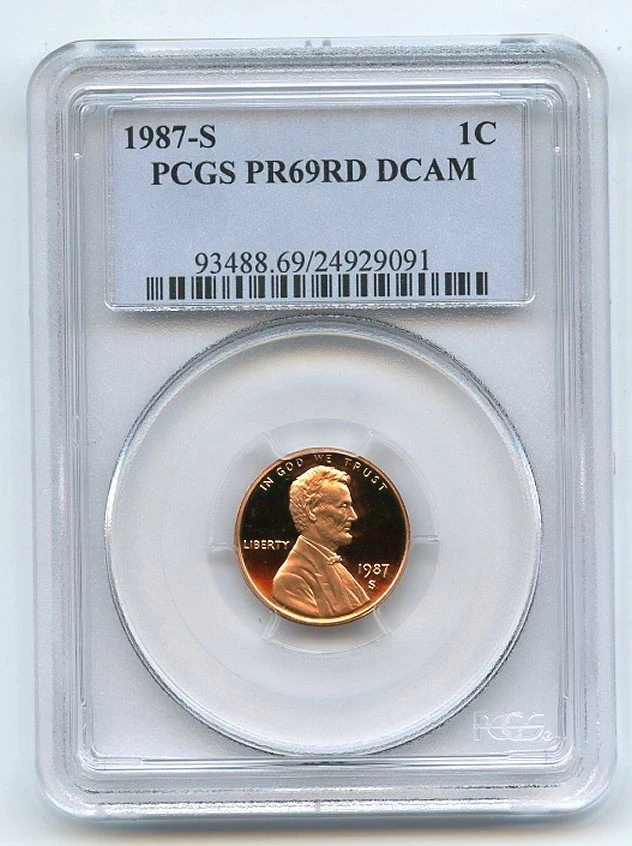 1987 S 1C Lincoln Cent Proof PCGS PR69DCAM - Image 1 of 1