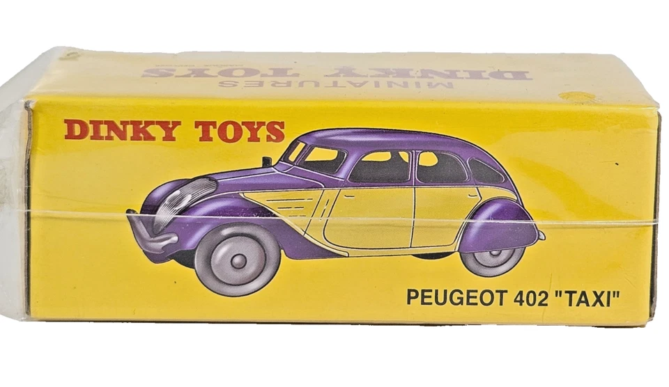 Atlas Edition Dinky Toys 24L Peugeot 402 Taxi Vintage Diecast Car Model Seal Box Foto 1 de 4
