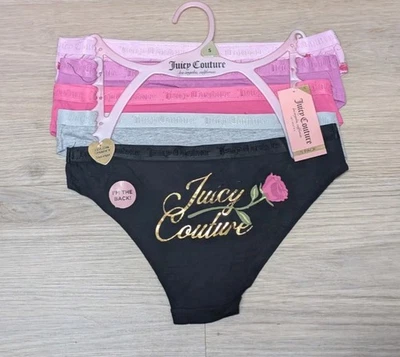 Roupa íntima biquíni hipsters Juicy Couture logotipo e rosa pacote com 5 - Imagem 1 de 4