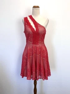 NEW Style Stalker Womens Dress M Rose Red Elliot Circle Fit Flare Cocktail Party - Picture 1 of 13