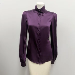 RED Valentino Seiden Bluse Top Aubergine Lila Ton Größe XS X Small - Bild 1 von 7