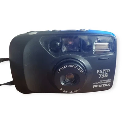 Cámara fotográfica Pentax Espio 738 negro zoom enfoque automático lente 38-70 mm 35 mm probada Foto 1 de 4