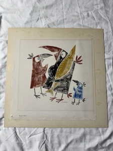 Chicago Artist John Averill Abstract Figural Color Linocut Rare “Good Provider” - Picture 1 of 13