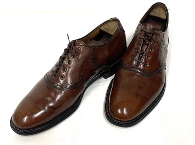 Johnson & Murphy Brown Cordovan Saddle Oxford Men's Shoes size 12B - Image 1 of 4