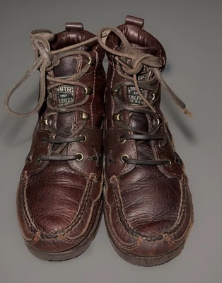 Винтажный Polo страны Ralph Lauren ботинки женщин 5,5 B лодка туфли кожи коричневый - Изображение 1 из 4