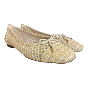 Zapatos Sam Edelman May para mujer 9,5 M beige ballet planos tejidos puntera arco COMO NUEVOS - Imagen 1 de 16