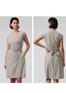 NWT Athleta Striped Newport Wrap Dress XS Sophisticated Beach Resortwear - Picture 1 of 13