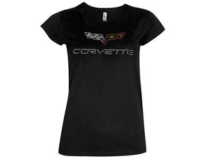 Corvette C6 Juniors T-Shirt Black with Rhinestones - Imagen 1 de 2