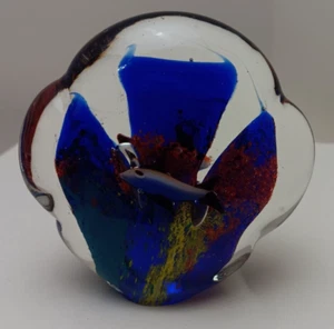 Vintage Murano Style Art Glass Two-Sided Aquarium with Striped Fish - Picture 1 of 9