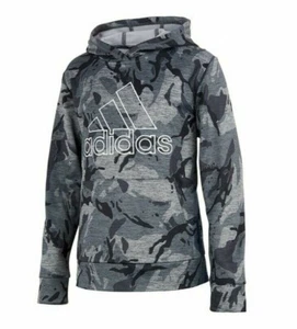 adidas Little Boys Long Sleeve Heathered Core Camo Hooded Pullover 4 NWT MSRP$40 - Picture 1 of 7