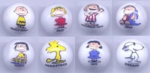 Set of 8 Peanuts 1" Glass Logo Marbles - Picture 1 of 1