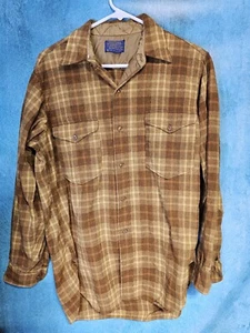 Vintage Pendleton Wool Button Up Shirt Men's 15.5, Collar Fray - Picture 1 of 7