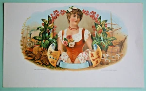 Young Woman Generic Inner Lid Cigar Box Label, form early 1900's - Picture 1 of 3