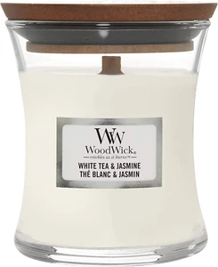 WoodWick Scented Candle with Crackling Wick White Tea & Jasmine Mini Hourglass - Picture 1 of 7