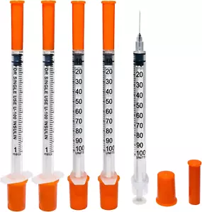 U-100 29G 1Ml/Cc Lab Syringes 1/2-Inch (13Mm), Individually Wrapped,Pack of 30, - Picture 1 of 12