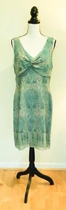 Liz Claiborne Aqua Silk Paisley Dress, 14 - Picture 1 of 8