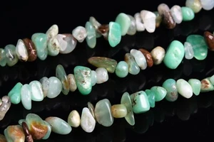 Cuentas naturales de 4-10 mm crisoprasa/jade australiano con chips de guijarros grado AAA 15,5" - Imagen 1 de 3