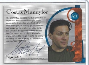 Charmed Power of Three Autograph Card A17 Costas Mandylor Signed on Back KAC - Picture 1 of 2