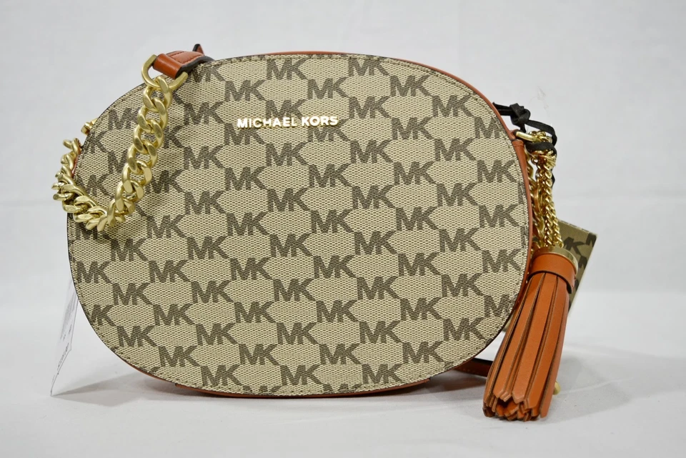 Michael Kors MK 30H6TGNM2V Ginny Medium Messenger Orange Crossbody