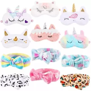 12 Pack Sleepover for Teenager Girl, Unicorn Animal Plush Sleep Eye Mask Soft - Picture 1 of 7