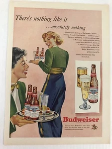Budweiser Beer Vtg 1949 Print Ad Girls Waitresses In Harem Pants - Picture 1 of 3