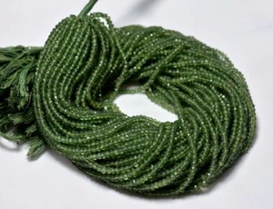 3.30mm Natural Green Apatite Faceted Round Shape Gemstone Beads 12.5 Inch Strand - Picture 1 of 3